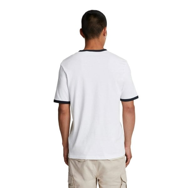 Lyle & Scott Mens Ringer T-Shirt - White/Dark Navy