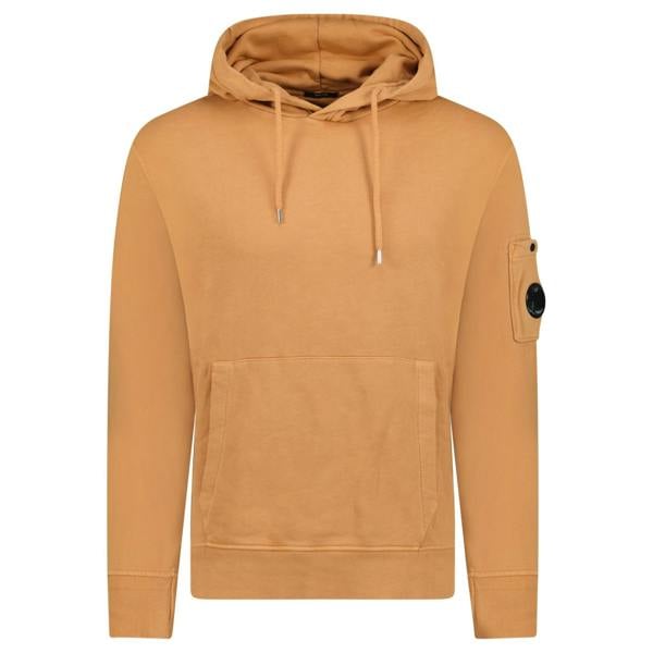 CP Company Lens Diagonal Raised Fleece Hoodie Apricot - chancefashionco