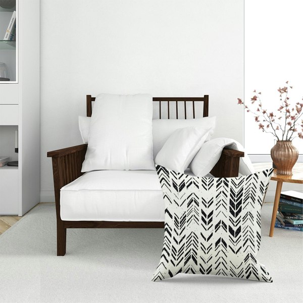 Warren Reed Hand Drawn Chevron Pattern Floor Cushion