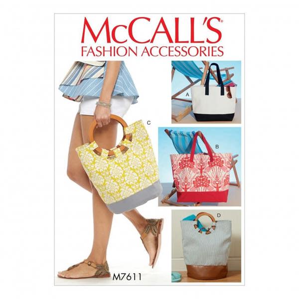 McCalls 7611 Paper Sewing Pattern – Bag, Size One Size, Easy