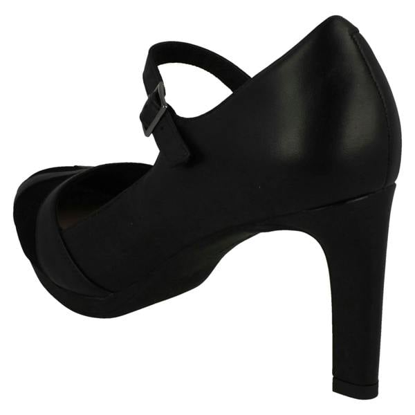 Clarks Womens Clarks Heeled Court Shoe With Buckle Ambyr Light