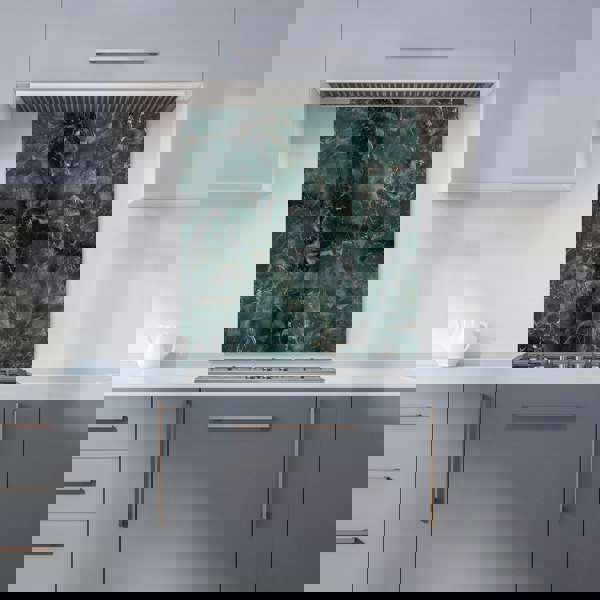 Warren Reed - Designer Dark Green Quartz Effect Kitchen Splashback