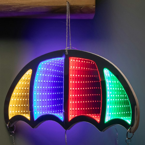 Samuel Alexander 60cm Infinity Light up Hanging Parachute Snowman Christmas Decoration with Multi-Coloured LEDs