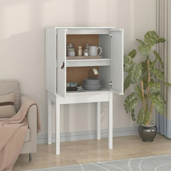 Berkfield Highboard White 60x40x120 cm Solid Wood Pine