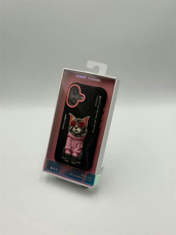 Nimmy Friends Nimmy Glasses Cool Cat Case with MagSafe for iPhone 17 6.3" Black Pink - N-YJ-IP17-018
