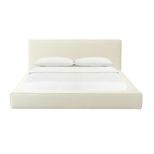 Furniture Edit Olafur Cream Linen King Size Bed