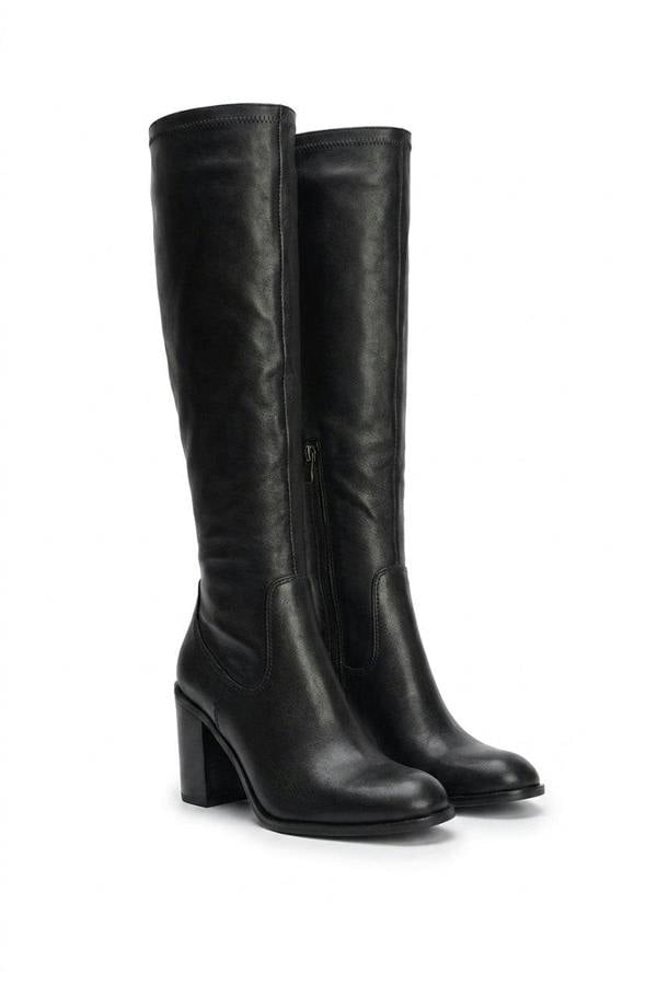 Madison Block Heel Knee High Boots - Black_wb