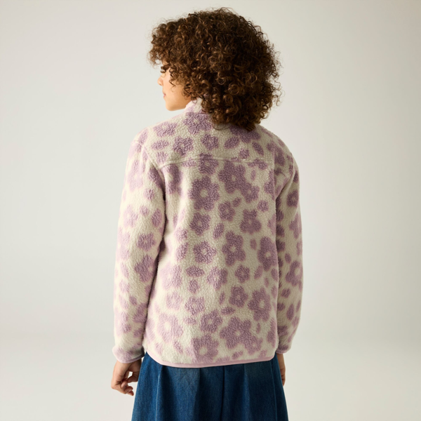 Regatta Kids Frankie Floral Full Zip Fleece Jacket - Light Vanilla