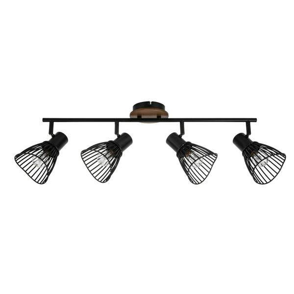 COSYLYTE Hadley 4 Light Matt Black Wire Shade Spotlight
