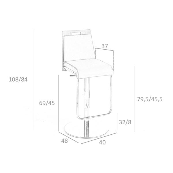 Angel Cerdá Brown and Walnut Leatherette Swivel Stool 4072