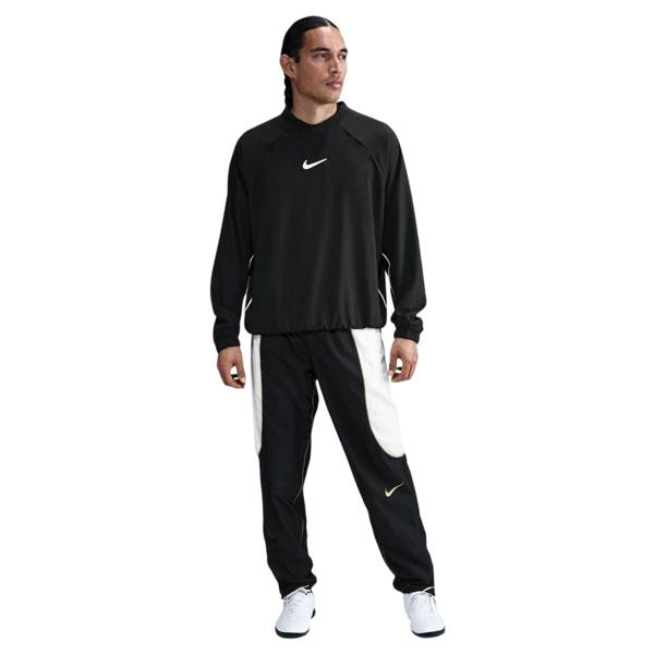Nike Mens Swoosh Oversized Logo Lightweight Relaxed Fit Sweatshirt - Black/White - 