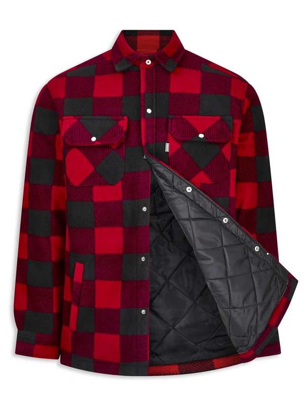 Kinross shirt open to reveal cosy quilted lining ideal for staying warm on farm or field