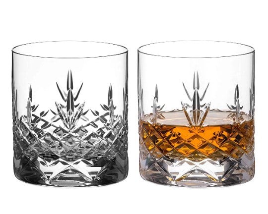 Diamante Buckingham Whisky Tumblers with Tray - Set of 2