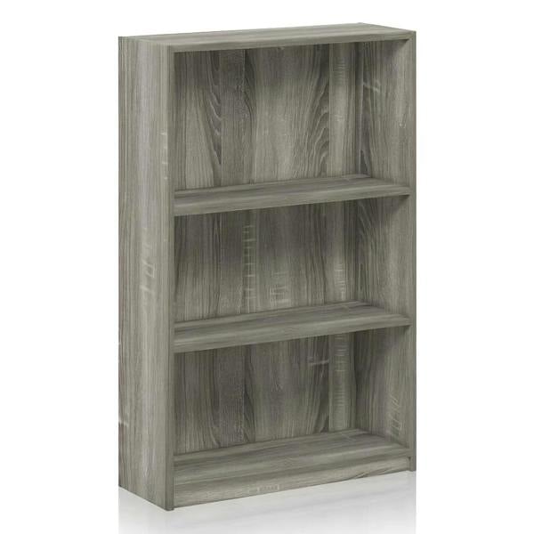 WALPLUS JAYA Simple Home 3-Tier Adjustable Shelf Bookcase, French Oak Grey | Luxury Wall Decor for Living Room & Bedroom