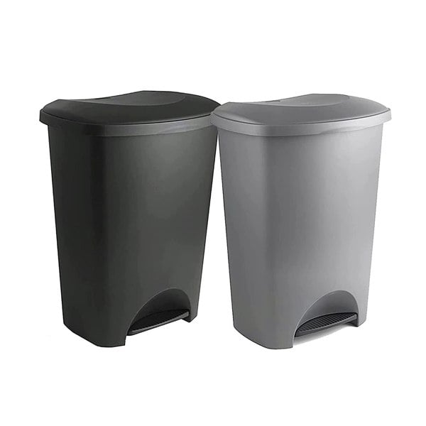 Soft Closing 50 Litre Waste Rubbish Black Airtight Pedal Bin For Home & Office