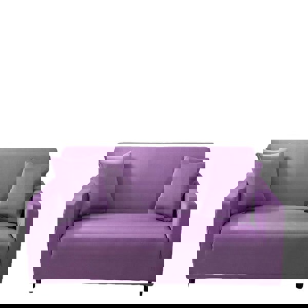 Anyhouz Anyseat 3 Seater Sofa Cover Plain Purple Style and Protection For Living Room Sofa Chair Elastic Stretchable Slipcover