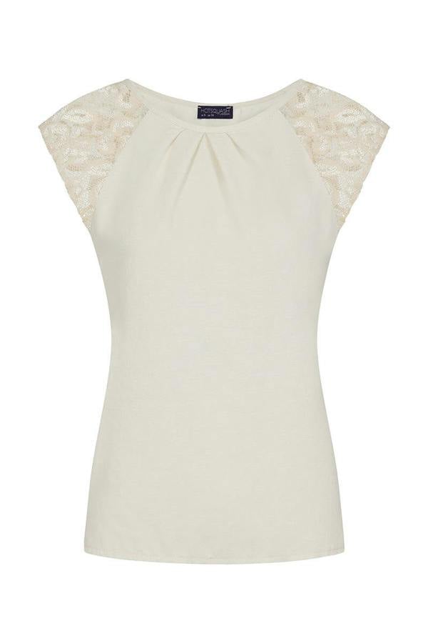 HotSquash Lace Sleeved Crepe Top