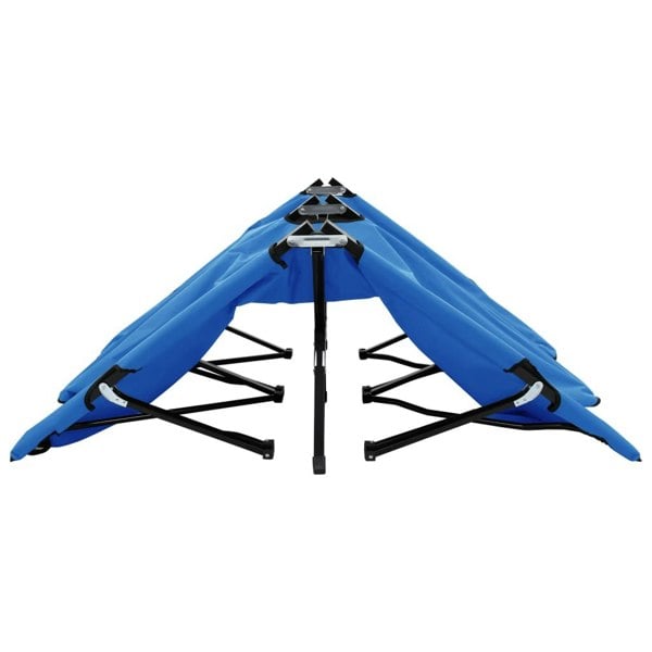 Berkfield Two Person Folding Sun Lounger Blue Steel