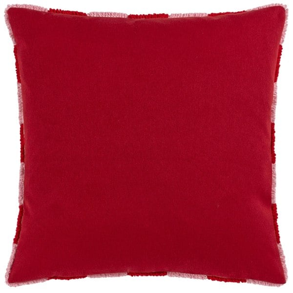 Yard Yarrow Faux Mohair Checked Cushion Cover - Red