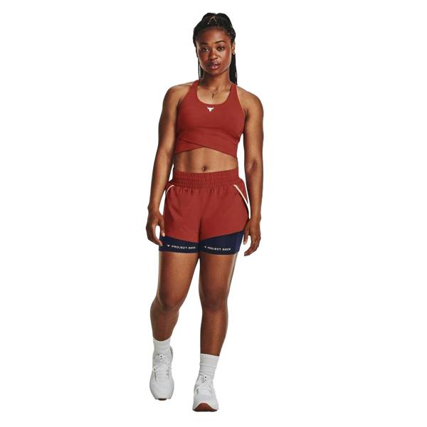 Under Armour Womens/Ladies Project Rock Layered Shorts - Red - 