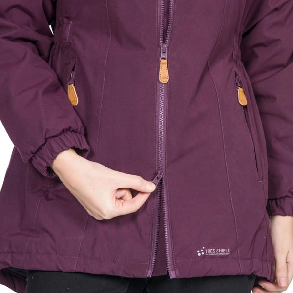 Trespass Womens/Ladies Celebrity Insulated Longer Length Fleece Lined Parka Jacket - Potent Purple