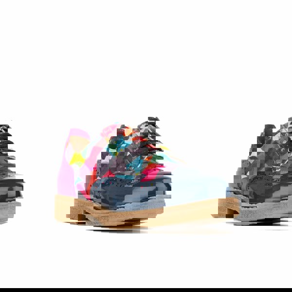 Embassy London The Artist - Navy & Pink & Infinity - Women's leather lace-up shoe with brogue detailing