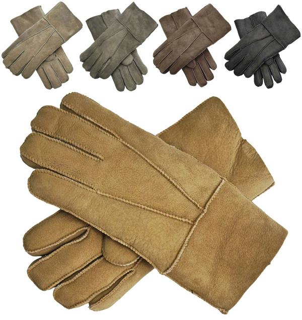 Infinity Leather Unisex Sheepskin Suede Gloves with Roll Up/Down Cuff