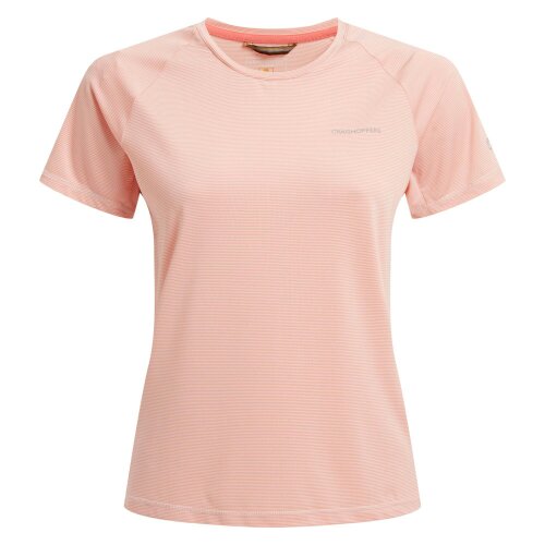 Craghoppers Womens/Ladies Ellie Short-Sleeved T-Shirt - Pink Peach - Pink Peach - 92% Polyester/8% Elastane