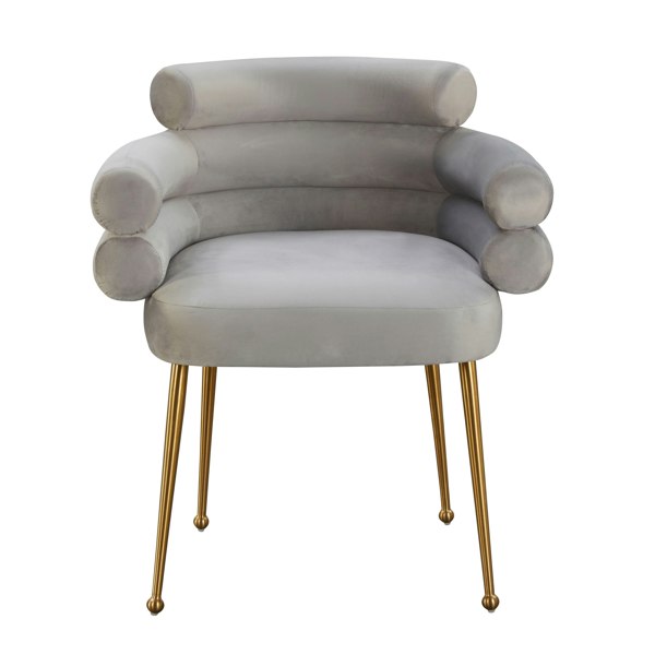 Furniture Edit Dente Grey Velvet Dining Chair