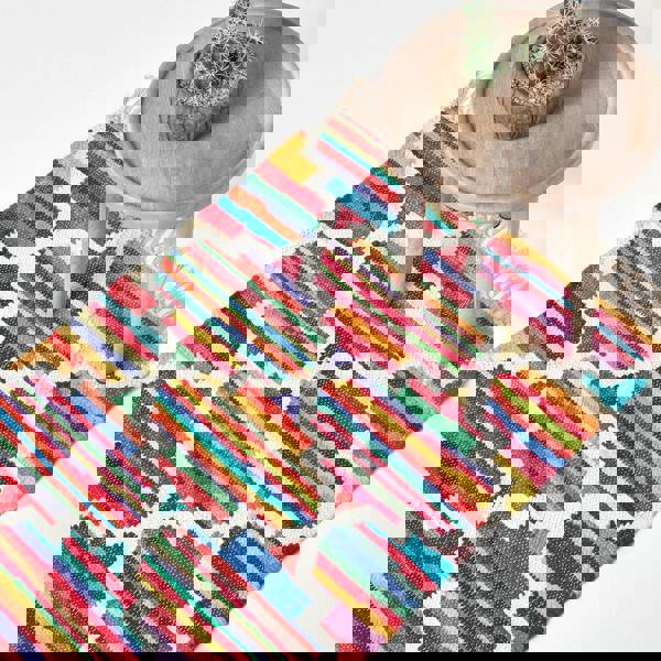 HOMESCAPES Amsterdam Handwoven Cotton Chindi Kilim Rug