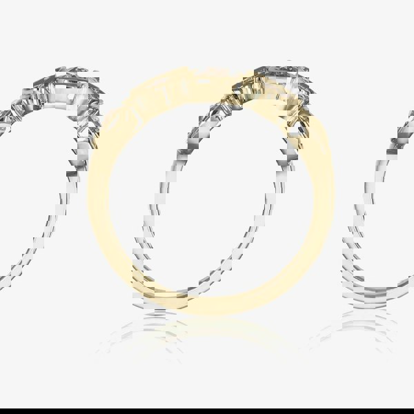 T. H. Baker 9ct Yellow Gold 0.13ct Diamond & Green Amethyst Multi Stone Ring DOM357