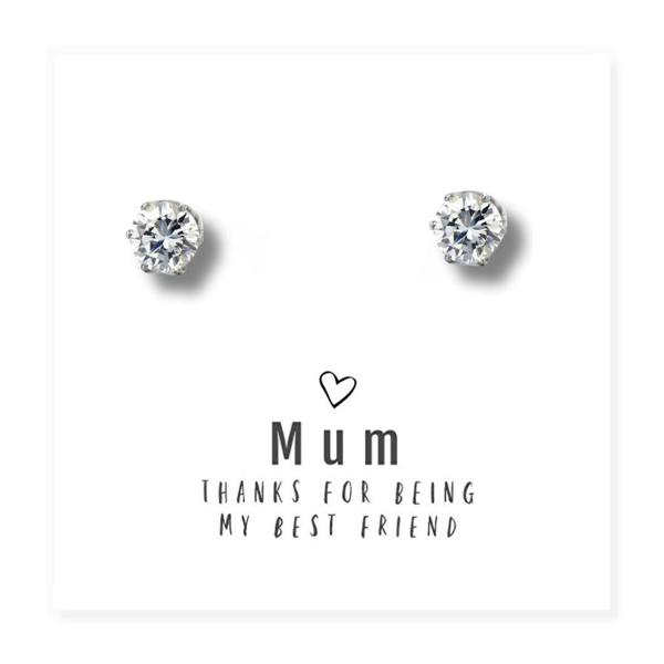 Aye Do Gifts Mum Thanks For Being My Best Friend - Earrings & Gift Card