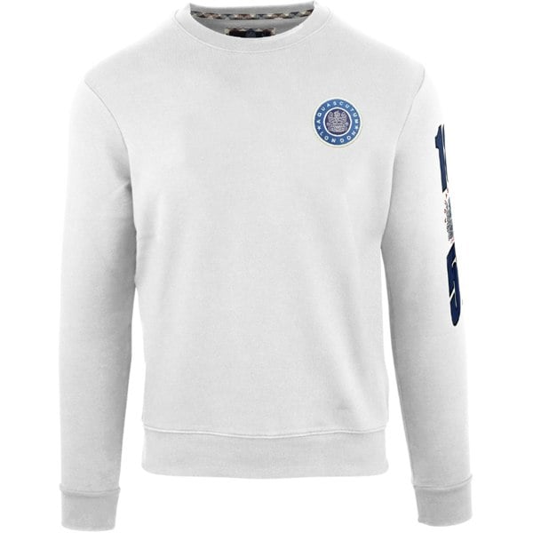 Aquascutum Embossed Circle Small Logo White Sweatshirt