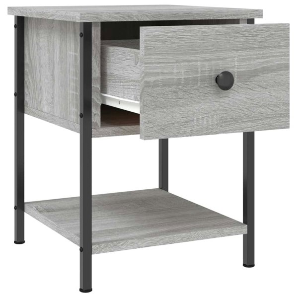 Berkfield Bedside Table Grey Sonoma 34x35.5x45 cm Engineered Wood