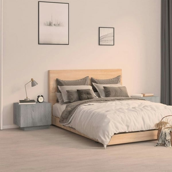 Berkfield Bedside Cabinet Grey Sonoma 100x35x40 cm Engineered Wood
