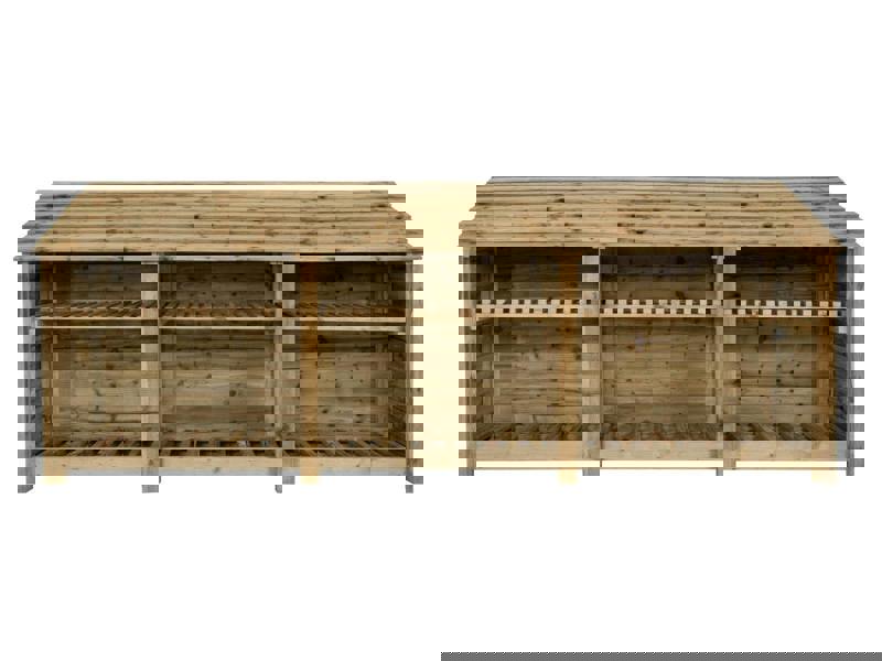 Arbor Garden Solutions Wooden Log Store with Shelf W-335cm, H-126cm or 180cm, D-88cm
