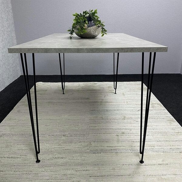Kosy Koala Modern Grey Rectangular Dining Table with Hairpin Legs Compact Kitchen Table