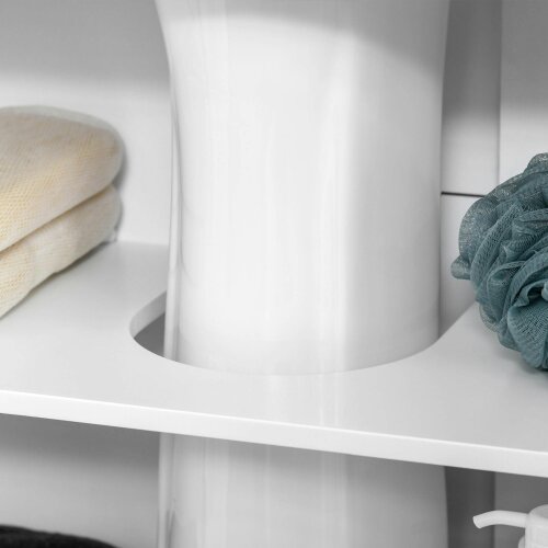 Wyld Haus Novaso White Under Sink Vanity Unit With Double Doors And Adjustable Shelving Modern Design