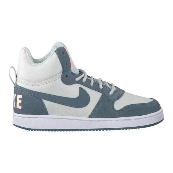 Nike Womens/Ladies Court Borough Premium Leather Mid Cut Trainers - White/Blue - 