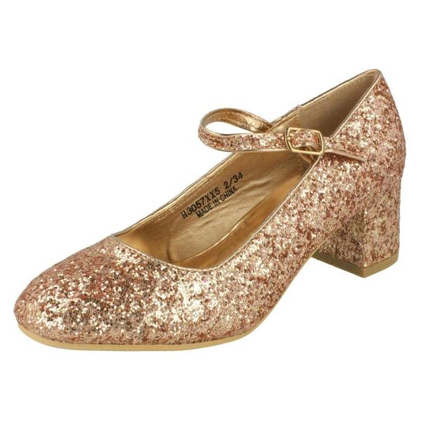 Spot On Girls Spot On Heeled Sparkly Dolly Shoes H3057