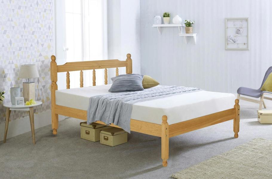Mission TM Colonial Spindle Waxed Pine Bed Frame 5 Sizes Small Single to King