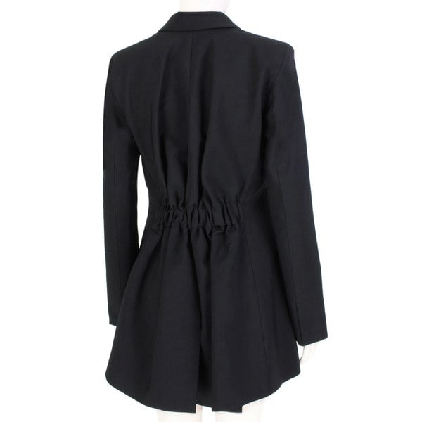 Ellery black wool gathered back single breasted jacket blazer