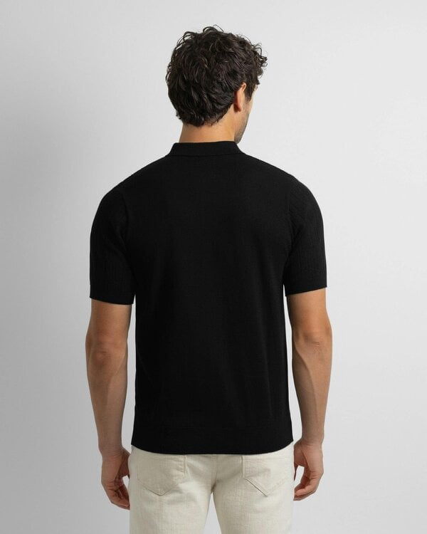 Steel & Jelly Tarvin - Geo Texture Knitted Polo Shirt