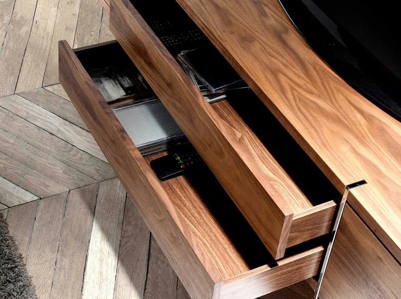 Angel Cerdá TV Stand Walnut and Chromed Steel 3045