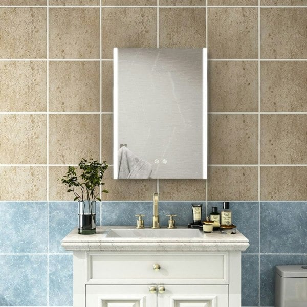 Mordern Frameless 1 Door LED Mirror Cabitnet Bathroom Mirror Cabinets Living and Home