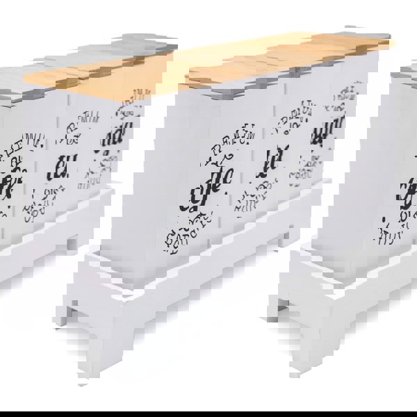 Maison des Cadeaux White Tea, Coffee & Sugar Canisters (Set of 3) with Bamboo Lids & Stand