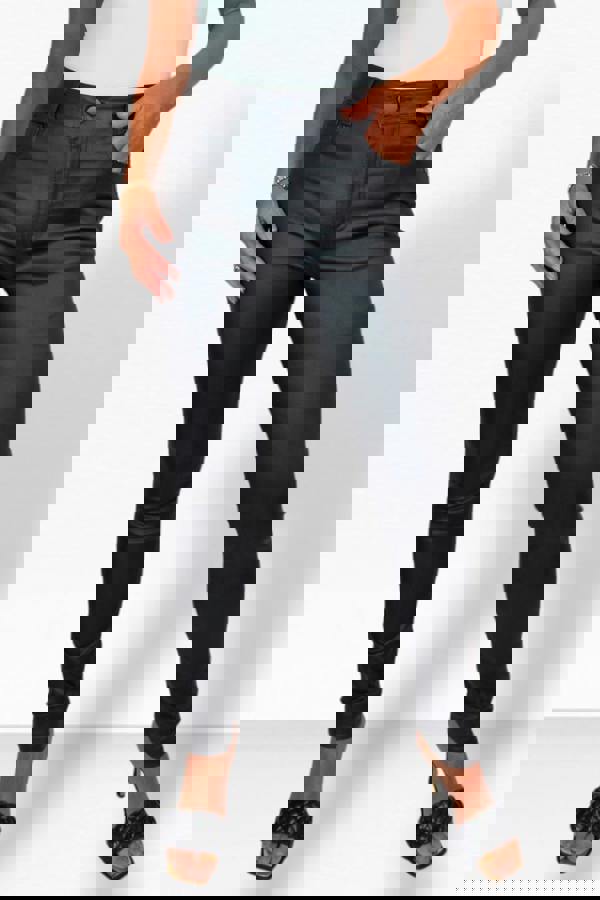 Paulo Due Womens Skinny Coated Leather Look Jeans