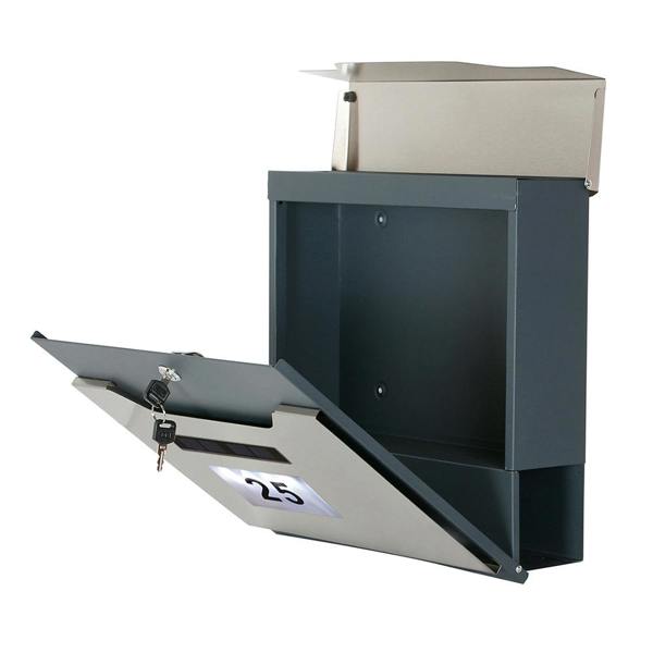 Phoenix Safe Phoenix Estilo Top Loading Letter Box MB0125KS in Stainless Steel with Key Lock