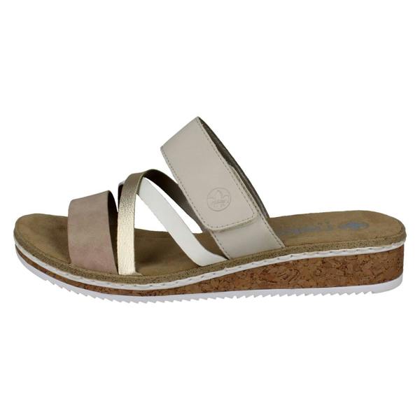 Rieker Ladies Rieker Wedge Heeled Strappy Mule Sandals V3652