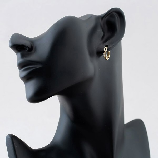T. H. Baker 9ct Yellow Gold Cubic Zirconia Infinity Huggie Earrings GER245